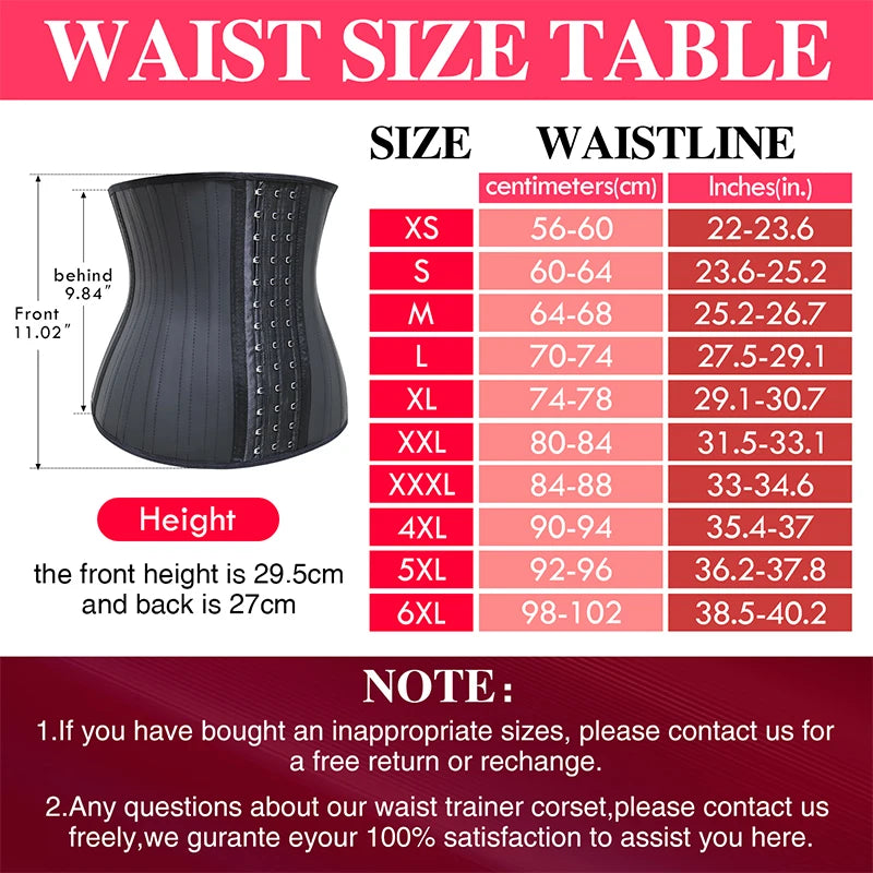 Fitness Waist Trimmer Belt Latex Waist Trainer Women's Corset Long Torso Waist Cinchers Hourglass Body Shaper Sports Girdles