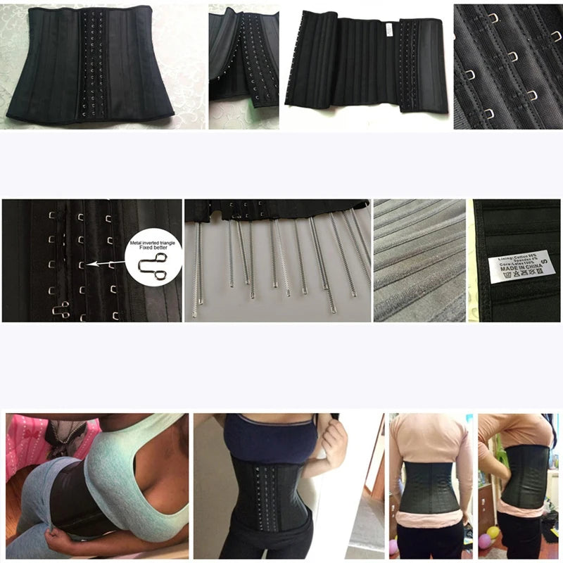 Fitness Waist Trimmer Belt Latex Waist Trainer Women's Corset Long Torso Waist Cinchers Hourglass Body Shaper Sports Girdles
