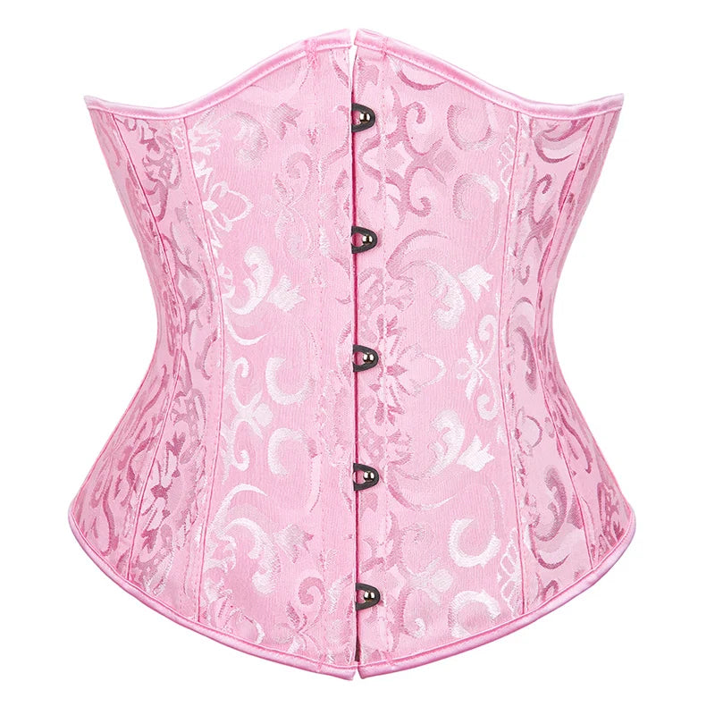 Sexy Satin Overbust Corset Top Lace Bowknot Decorated Clubwear Showgirl Body Shaper Plus Size