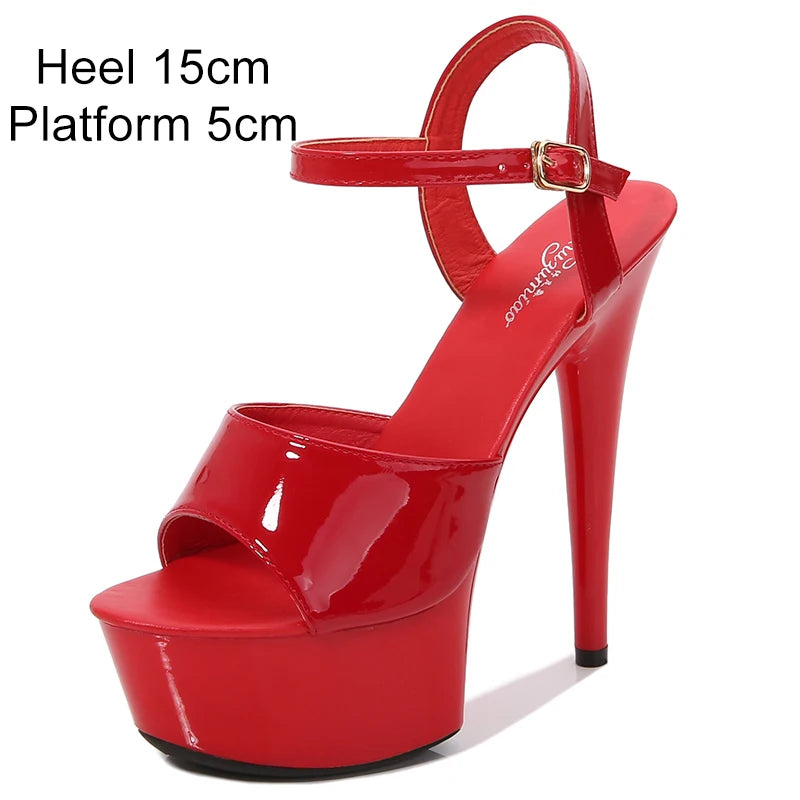 Sandals Shoes Woman High Heels Platform 2021 Sexy Sandals Wedding Shoes Steel Tube Dancing Girl White Stripper Shoes Open Toe