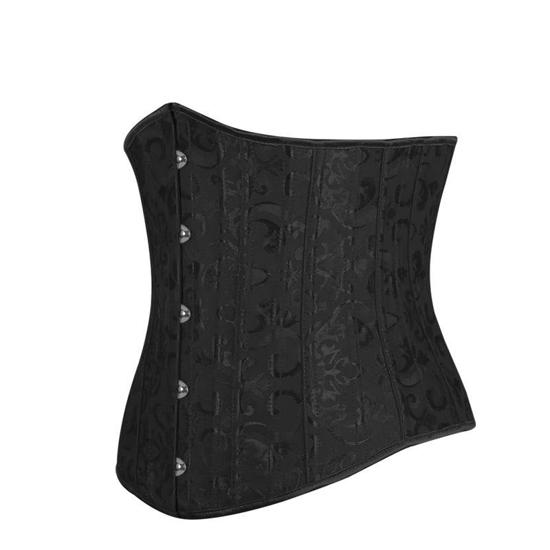 BurVogue 24 Steel Bones Faja Waist Trainer Slimming Underwear Sheath Flat Belly Corset Shapewear Woman Tummy Control Body Shaper