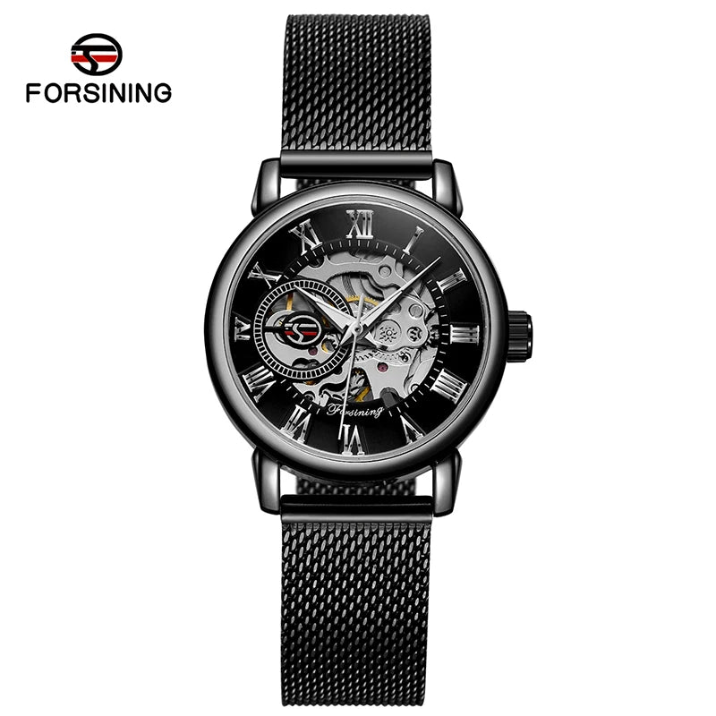 Reloj Mujer FORSINING Fashion Woman Watch Mechanical Automatic Movement Wristwatch Mesh strap Band Female Mechanical Watch Hot