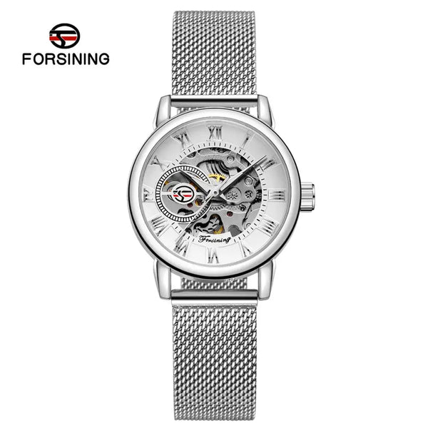 Reloj Mujer FORSINING Fashion Woman Watch Mechanical Automatic Movement Wristwatch Mesh strap Band Female Mechanical Watch Hot Wofashion.xyz
