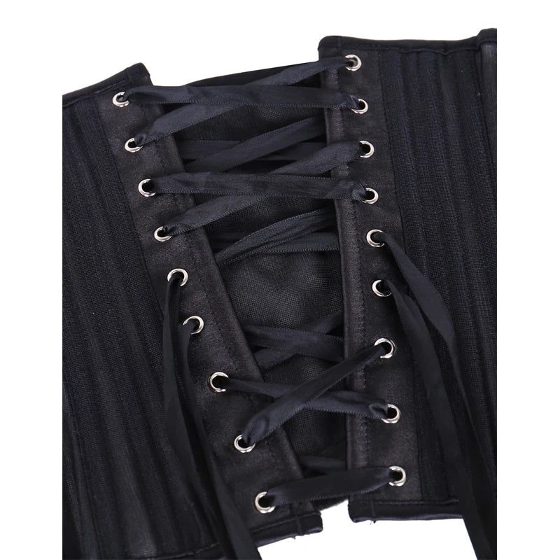 BurVogue Sexy Women's Corset Body Shapewear Slimming Sheath Woman Flat Belly Waist Trainer 24 Steel Bonded Mesh Waist Girdles