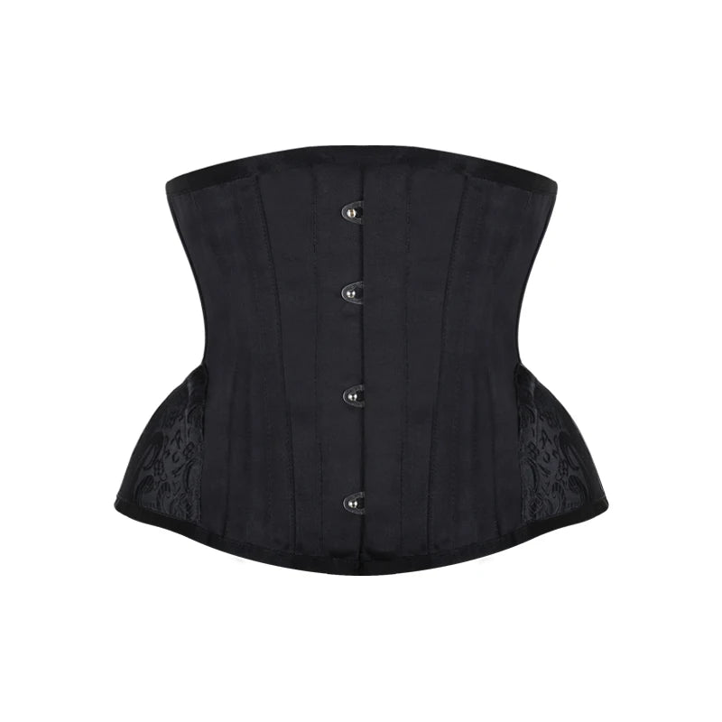 BurVogue Steampunk Lace Up Corset Slimming Body Shaper Women Gothic Embroidery Waist Trainer Short Underbust Waist Cincher Wofashion.xyz