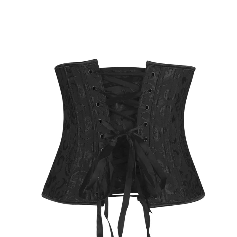 BurVogue 24 Steel Bones Faja Waist Trainer Slimming Underwear Sheath Flat Belly Corset Shapewear Woman Tummy Control Body Shaper