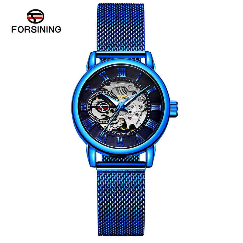 Reloj Mujer FORSINING Fashion Woman Watch Mechanical Automatic Movement Wristwatch Mesh strap Band Female Mechanical Watch Hot