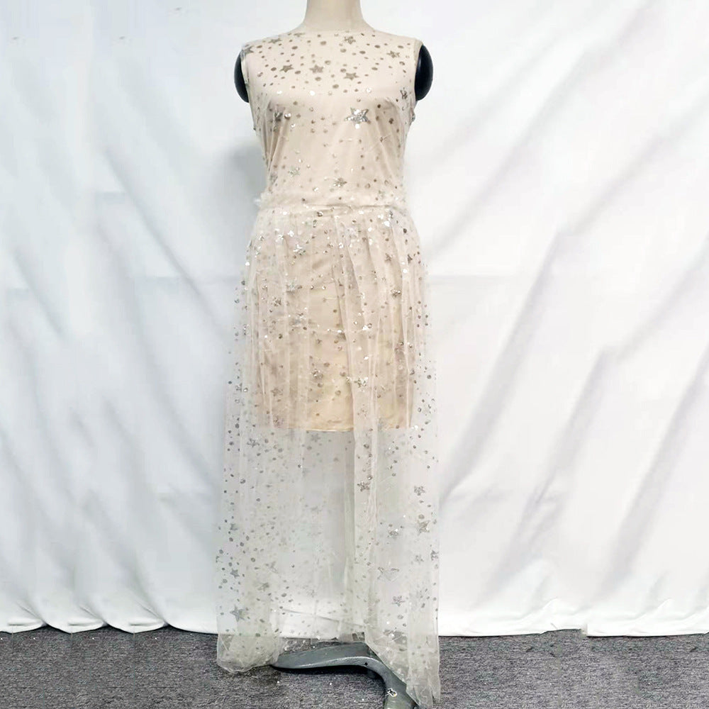 Wedding Party Dress Female Evening Elegant Sexy Deep V Neck Strap Sleeveless Sequined Long Maxi Dresses for Women 2024