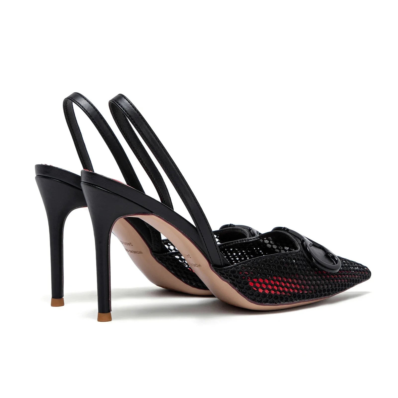 C-H Woman's High Heels  Summer Breathable Mesh Black Business Sandals 9cm For Girls