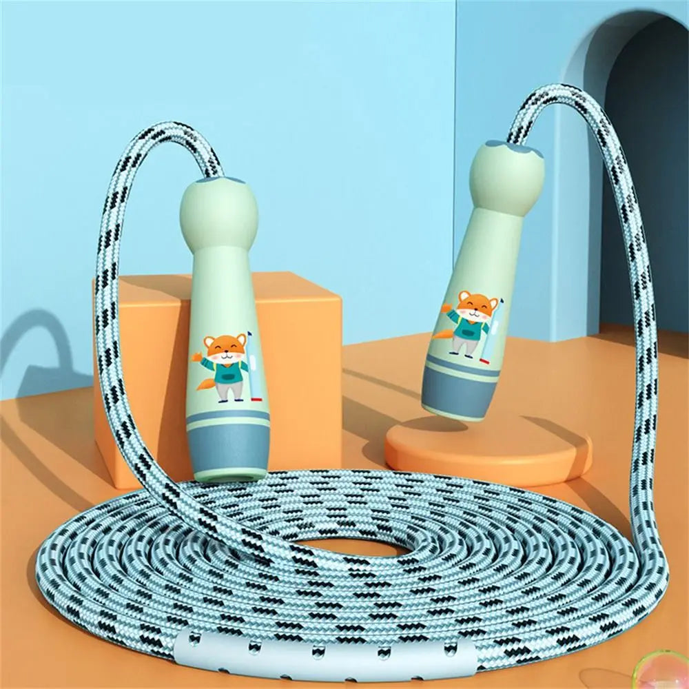 Lovely Adjustable Child Jumping Rope Fillet Design Colourful Skipping Ropes Cartoon Cotton Rope Kids Jump Rope Workout
