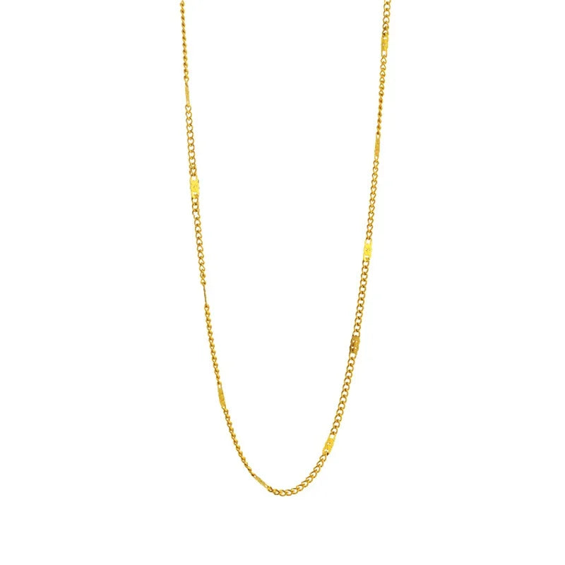 Chains Necklace for Women Stainless Steel Link Woman's Slim Pendant Lobster Clasp Adjustable Clavicle Chain Female Collars