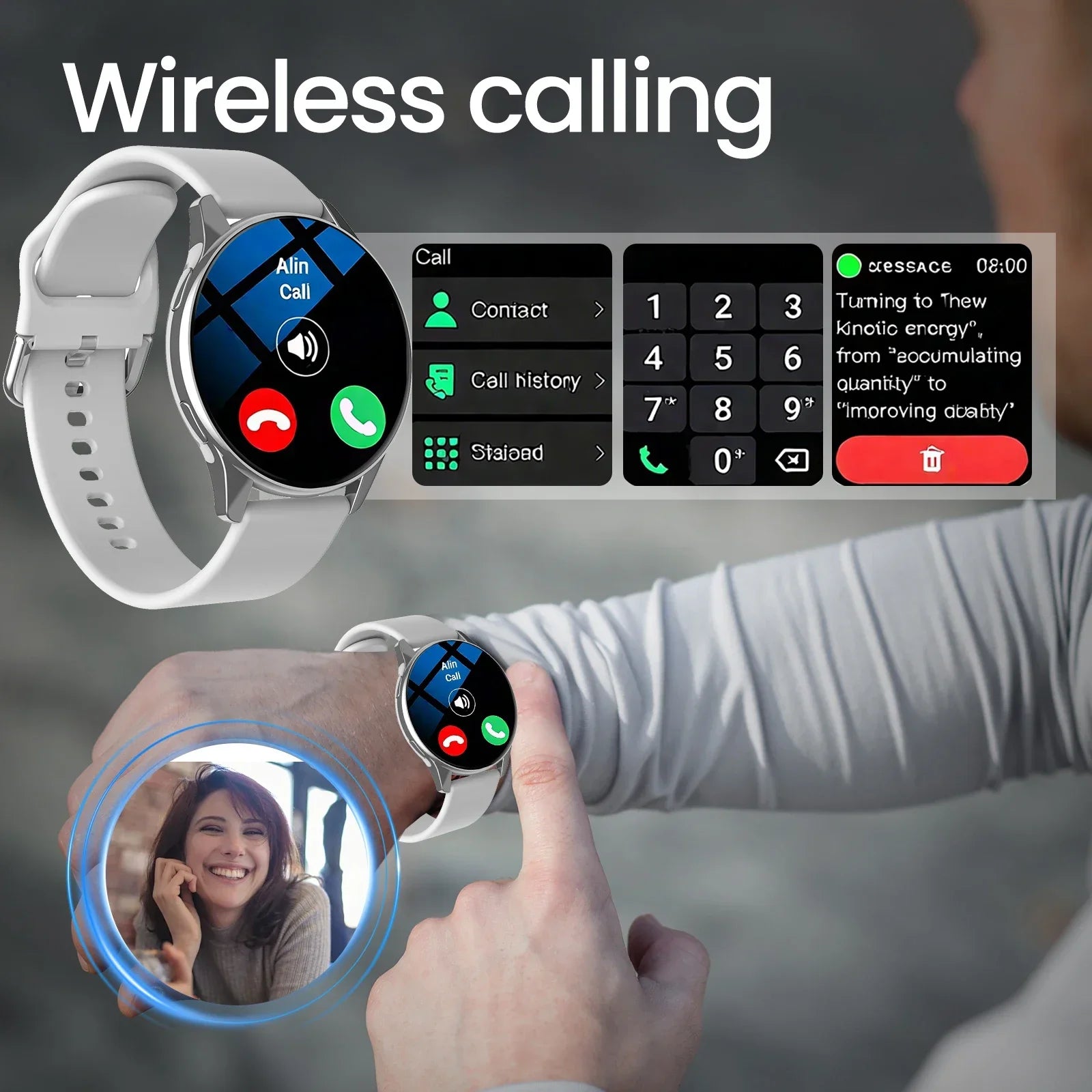 2025 New Smart Watch Wireless Calling Multiple Sports Modes Music Player Health Tracking DIY Watch Faces Android iOS