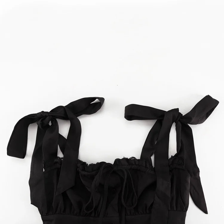 Mozision Sleeveless Ruffled Sexy Mini Dress For Women Robe Spaghetti Strap Backless Lace-up Bodycon Dress Elegant Clubwear