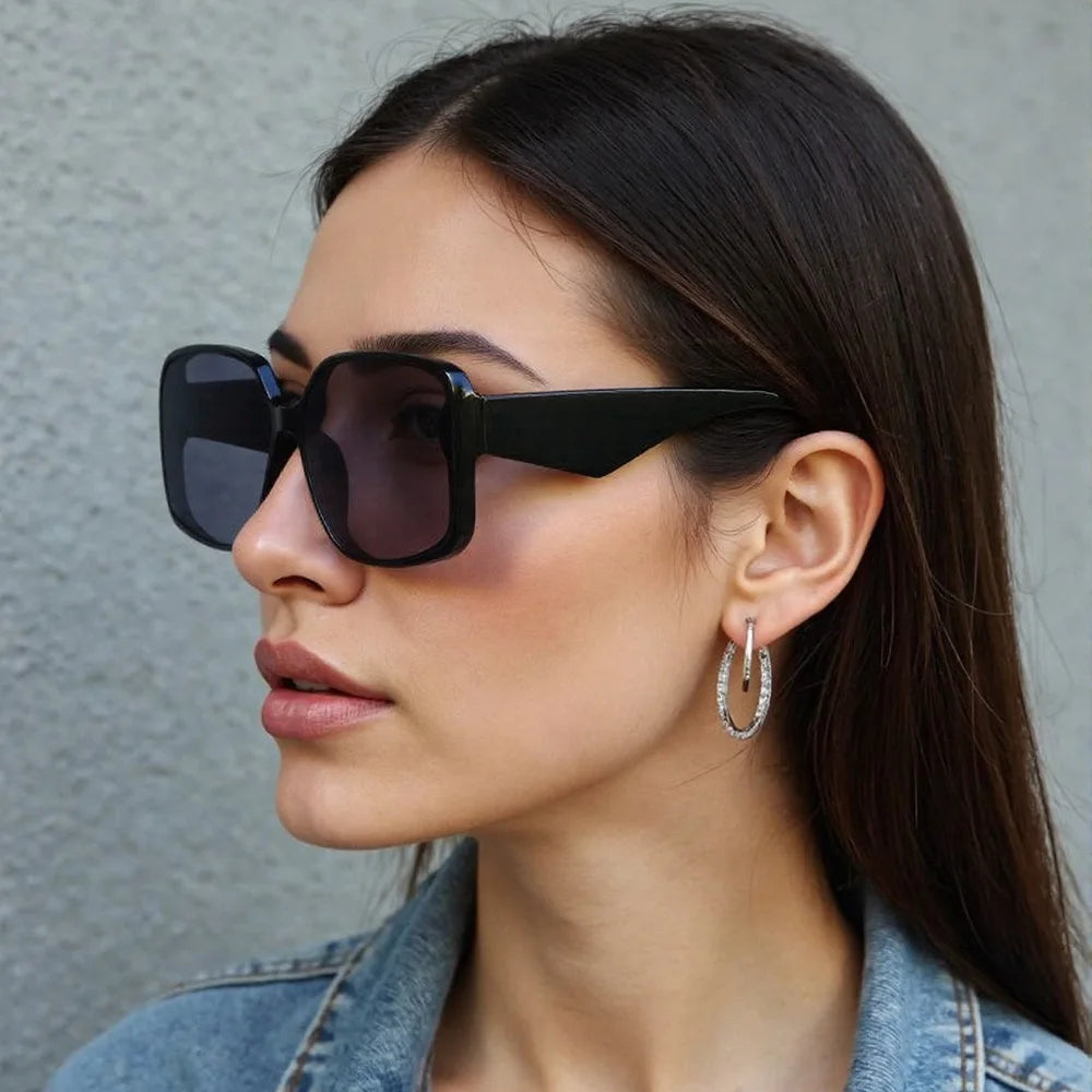 2025 New In Sunglasses for Women Unique Double Frame Design Sunglasses with Oversized Frame and Gradient Lenses UV400
