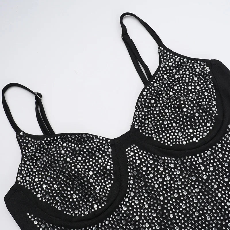 Mozision Glitter Spaghetti Strap Sexy Maxi Dress For Women Black Sparkle Off-shoulder Backless Bodycon Club Party Long Dress