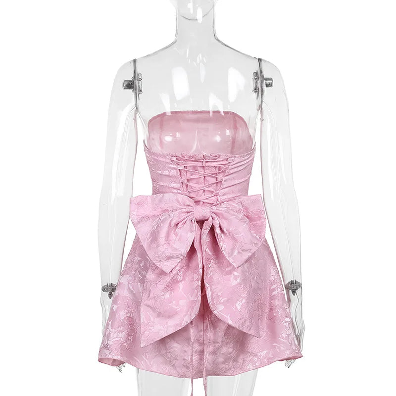 White Jacquard Pleated Evening Party Dress Women Robes Backless Elegant Sexy Dress Bodycon Summer Mini Dress Vestidos