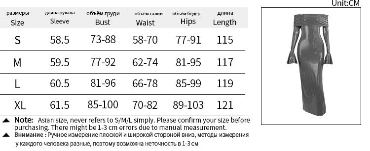 Mozision Elegant Strapless Sparkle Maxi Dress For Women Fashion Off-shoulder Backless Long Flare Sleeve Bodycon Club Party Dress