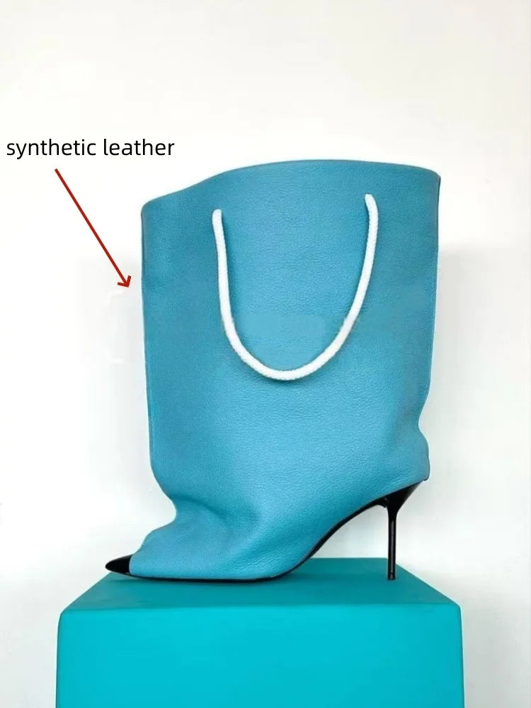 European and American Light Luxury Small Fragrance Fashion, Slim High Heels, Short Boots, Women's Sexy Big Tube Fashion Shoes