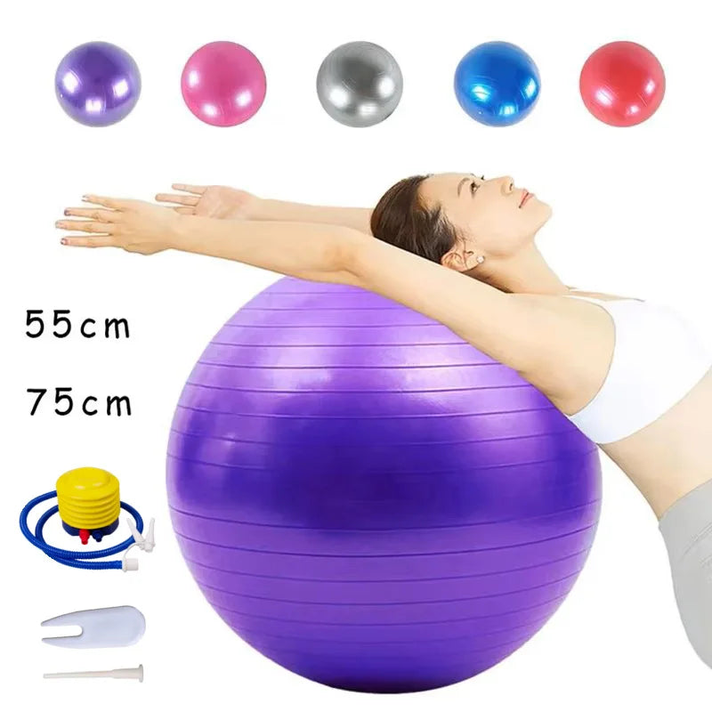 Exercise Yoga Ball Yoga Balance Stability Swiss Ball Support Up to 200 lbs Suitable for office home work gym Wofashion.xyz