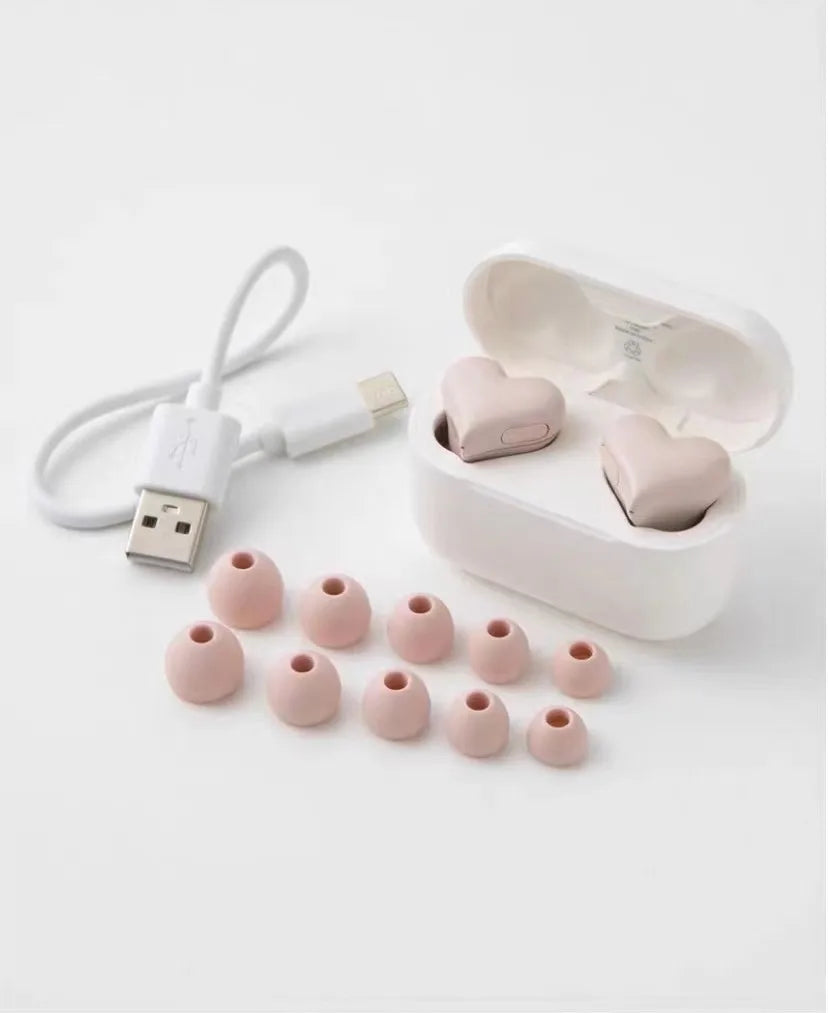 Bluetooth 5.3 Wireless Headphones Heart Shaped Earphones Woman HiFi Music Heart Earbuds Headset Fashion High Quality Girl Gifts