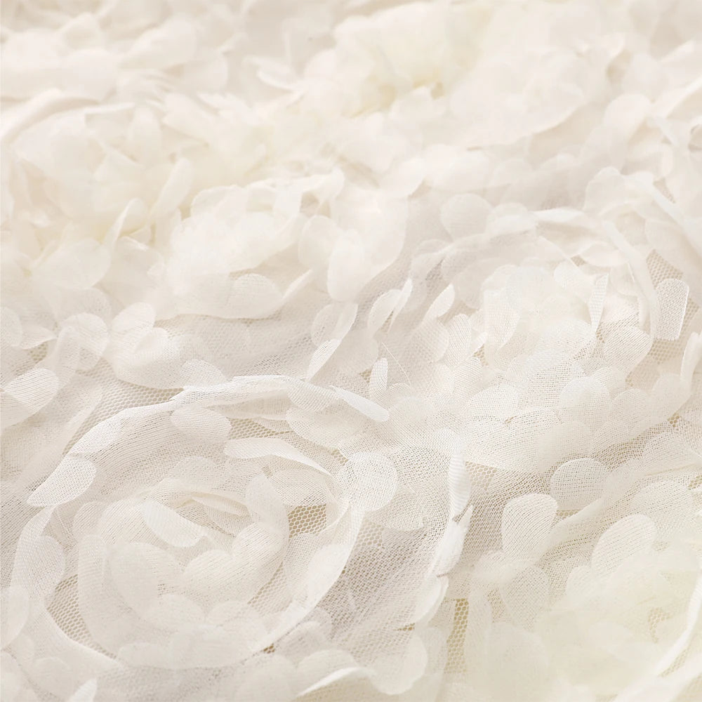 Mingmingxi Elegant Flower Applique Party Dresses 2024 New Arrivals V Neck Bodycon Mesh Dress Sexy Long Maxi Dress Women