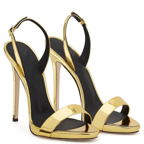 European and American Fashion Cross Tie Sandals, Women's Sexy One Line Strap Slim High Heels, Runway Shoes, Banquet Sandals