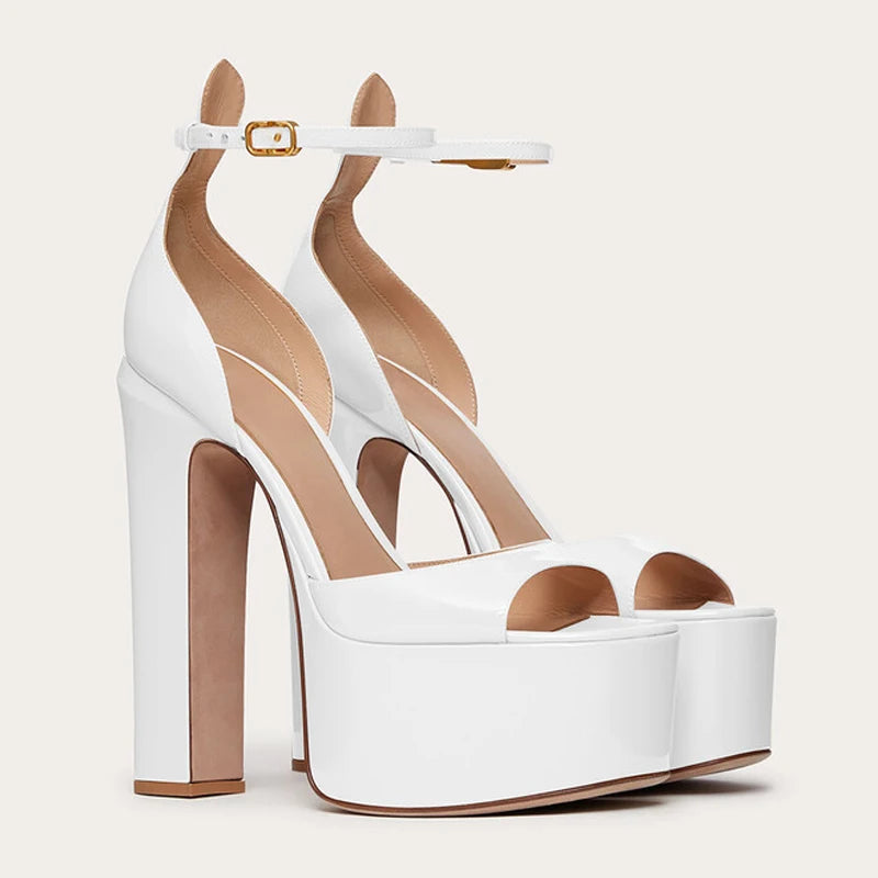 European and American Women's Niche Brand Fashion Sexy Runway Show Banquet Single Shoe Buckle with High Heels Sandals