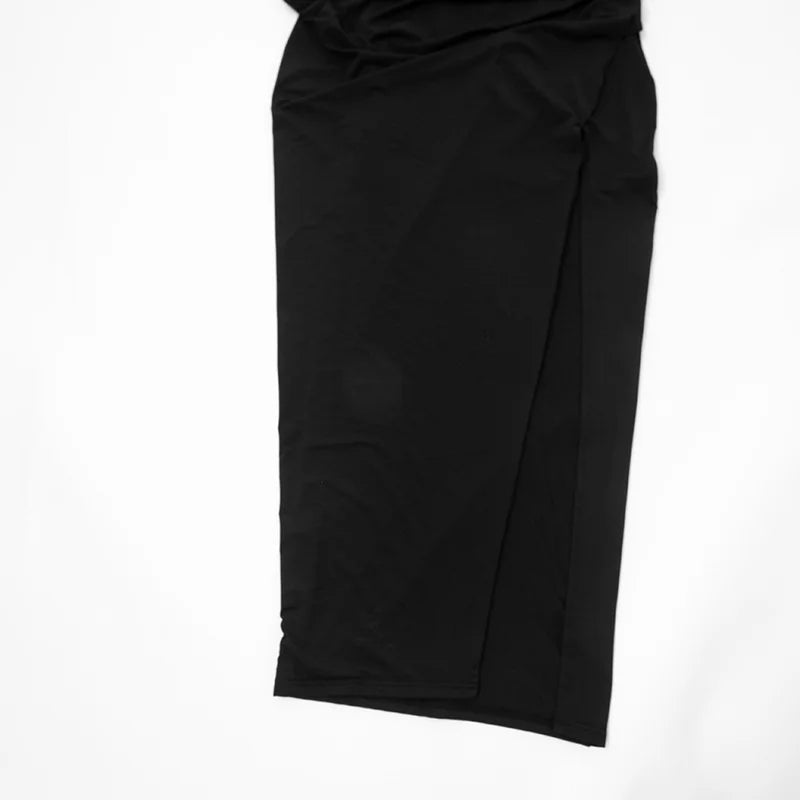 Mozision Turtleneck Long Sleeve Sexy Maxi Dress Women Elegant Autumn Winter High Waist Ruched Thigh High Split Club Long Dress