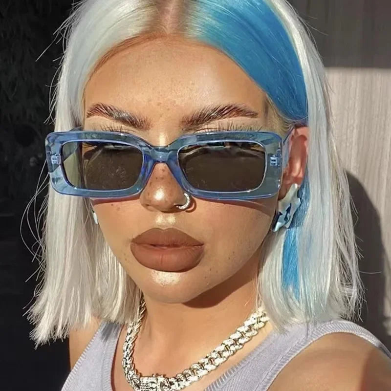 Sunglasses Woman 2025 Fashion Vintage Rectangle Frame Purple Pink Square Sun Glasses Man Lady Eyewear UV400 очки солнцезащитные Wofashion.xyz