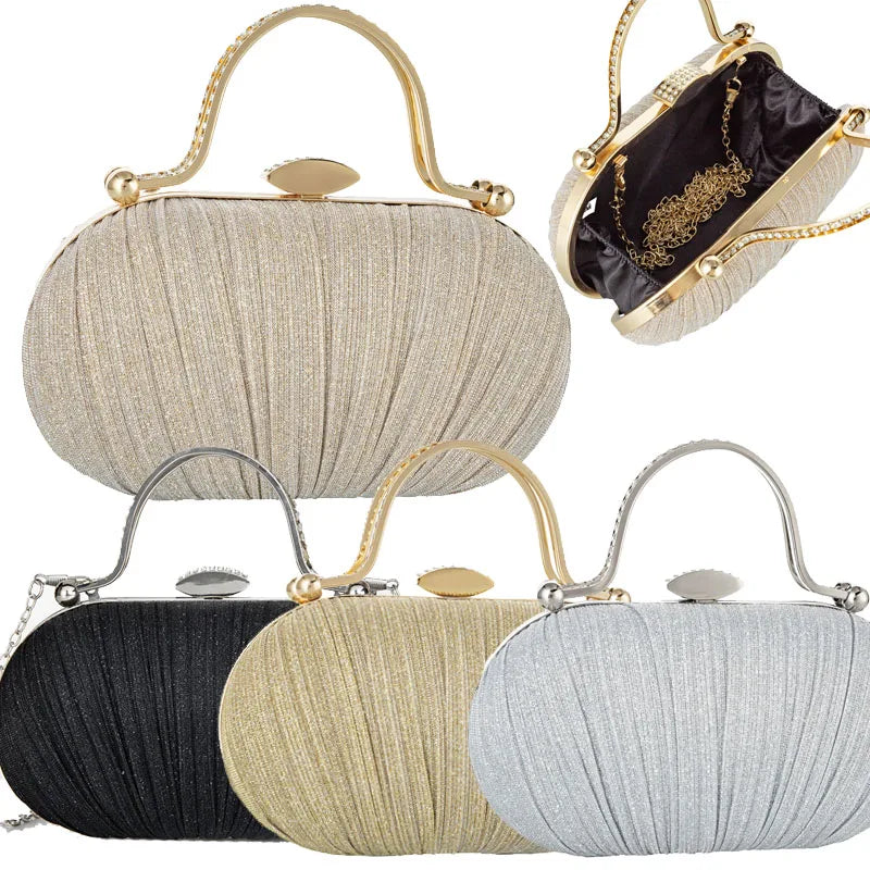 Fashion Diamond Top Handle Women Evening Handbag Clutch Bags Glitter Sequins Rhinestone Female Daily Purse for Wedding Prom Wofashion.xyz