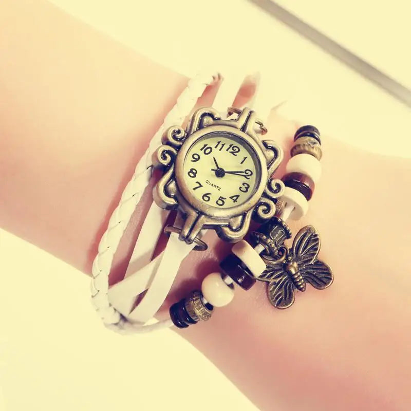 Elegant Fashion Ladies Dress Watches Vintage Wristwatches for Women Leatcher Band Small Dial Female Quartz Watch Montre Femme