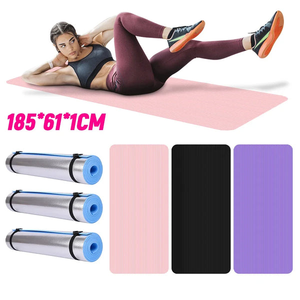 Yoga Mat Non Slip Exercise Mat Thick Solid Color Fitness Mat Yoga Workout Mat Multi-Function for Home Gym Wofashion.xyz