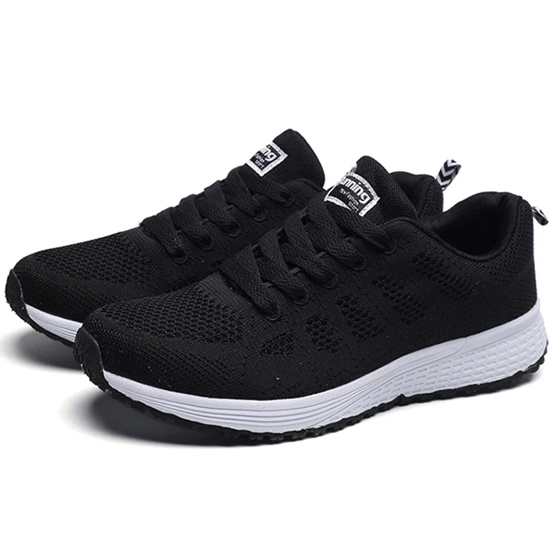 Sneakers For Women Fashion Breathable 2025 New Comfortable Soft Sneakers Women Mesh Fabric Lace Up Woman Shoes Female Footwear