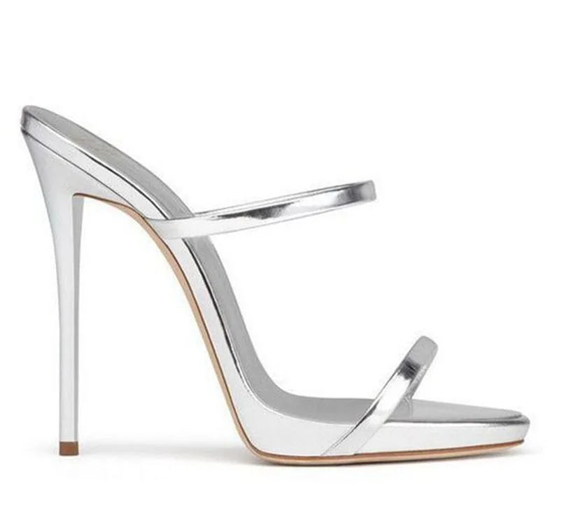 European and American Fashion Cross Tie Sandals, Women's Sexy One Line Strap Slim High Heels, Runway Shoes, Banquet Sandals