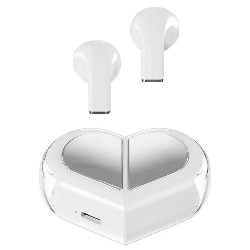 Bluetooth 5.3 True Wireless Headphones Heart Shaped Earphones Woman Heart Headset Digital Led Lamp In Ear Earbuds Girl Gift