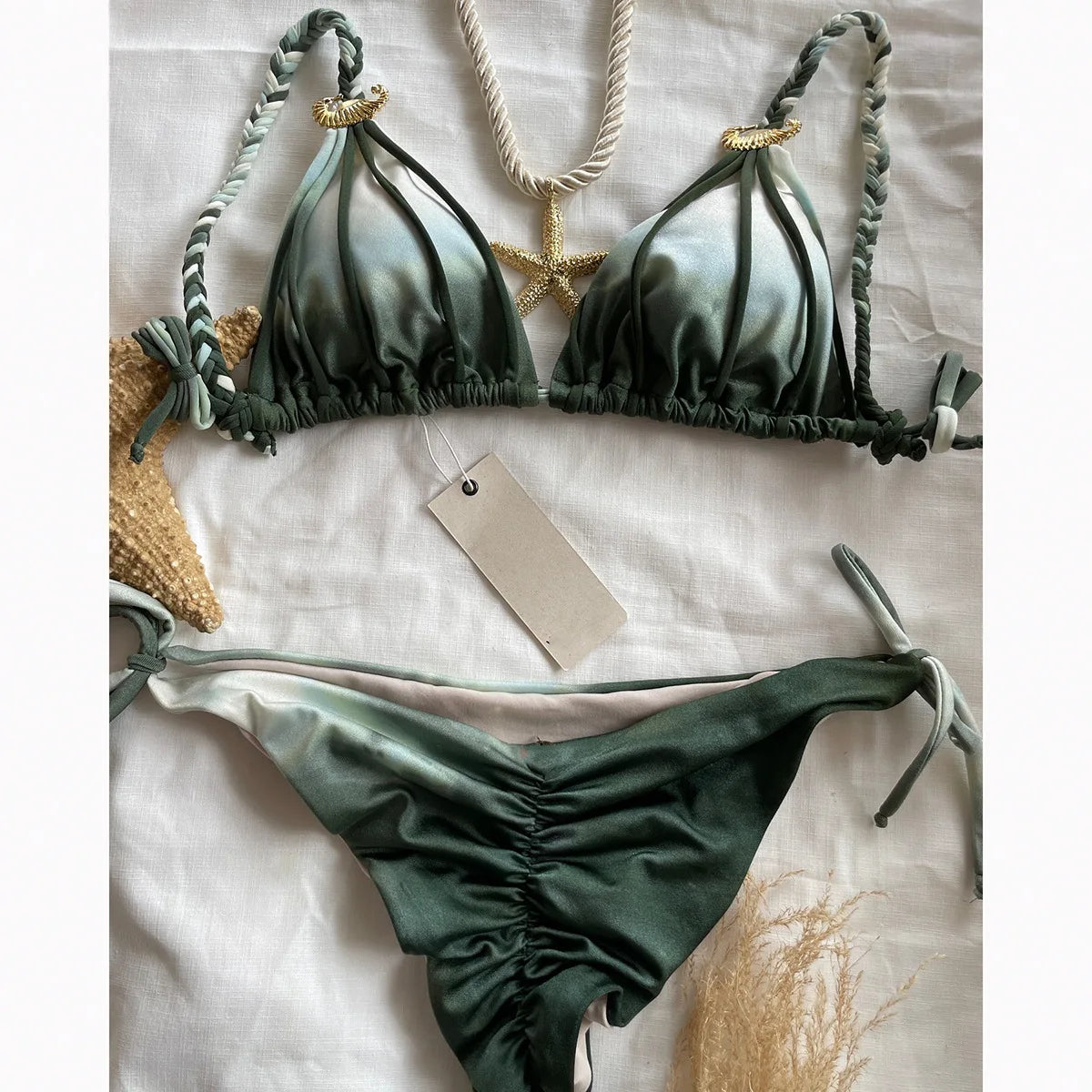 2025 New Bikini Sexy Tie Dye Split swimwear for woman Swimwear Women