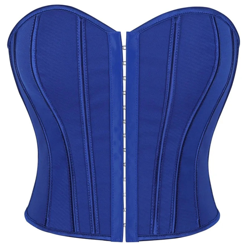 Blue Crop Tops Overbust Corset Ladies Summer Sexy Fashion Strapless Push Up Tank Top Slim Bustier Lingerie Camisole Wofashion.xyz