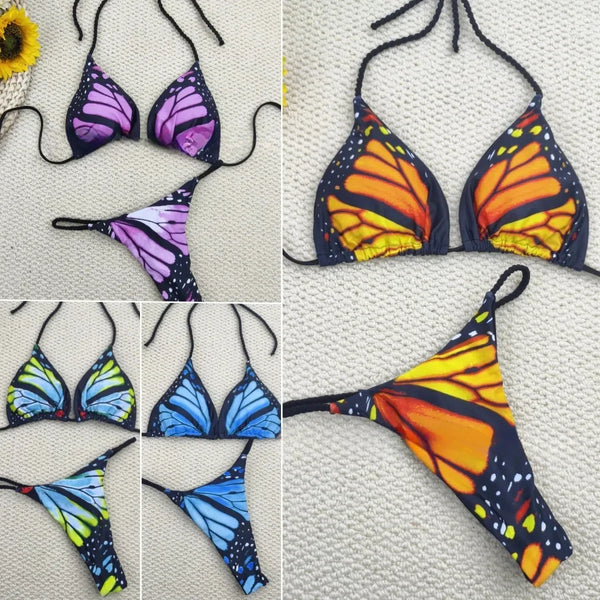 New Arrival Rope Bikini Women Butterfly Split Swimsuit Sexy thong Wofashion.xyz