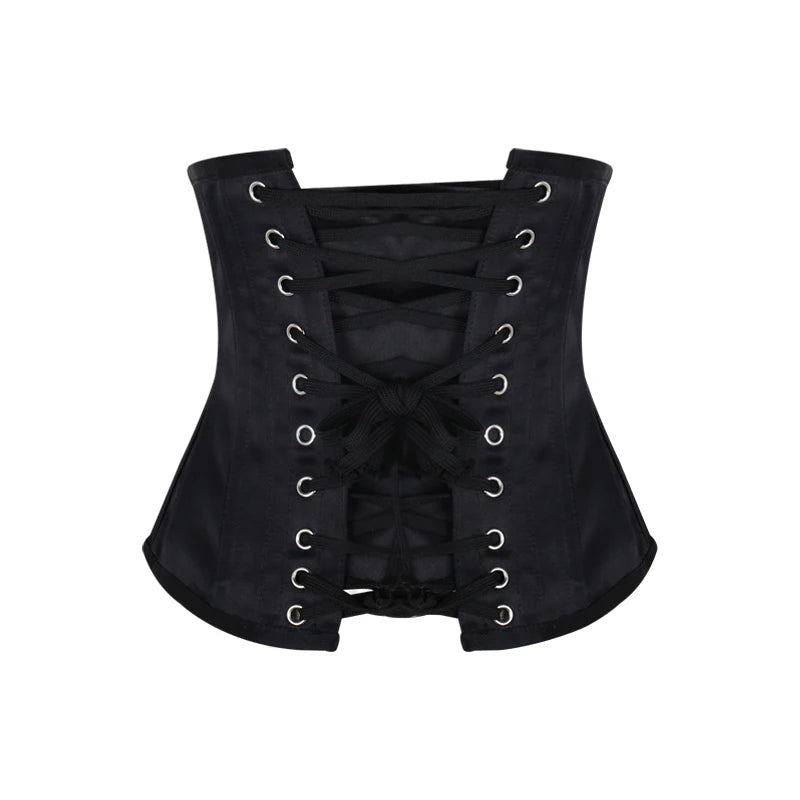 BurVogue Steampunk Lace Up Corset Slimming Body Shaper Women Gothic Embroidery Waist Trainer Short Underbust Waist Cincher