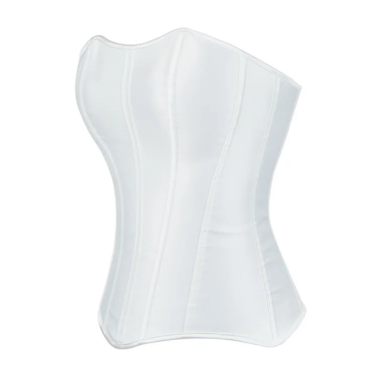 White Sexy Corsets Bustiers for Women Overbust Corset Top Corselet Satin Up Zipper Corsetto Shaper Gothic Korsett Black