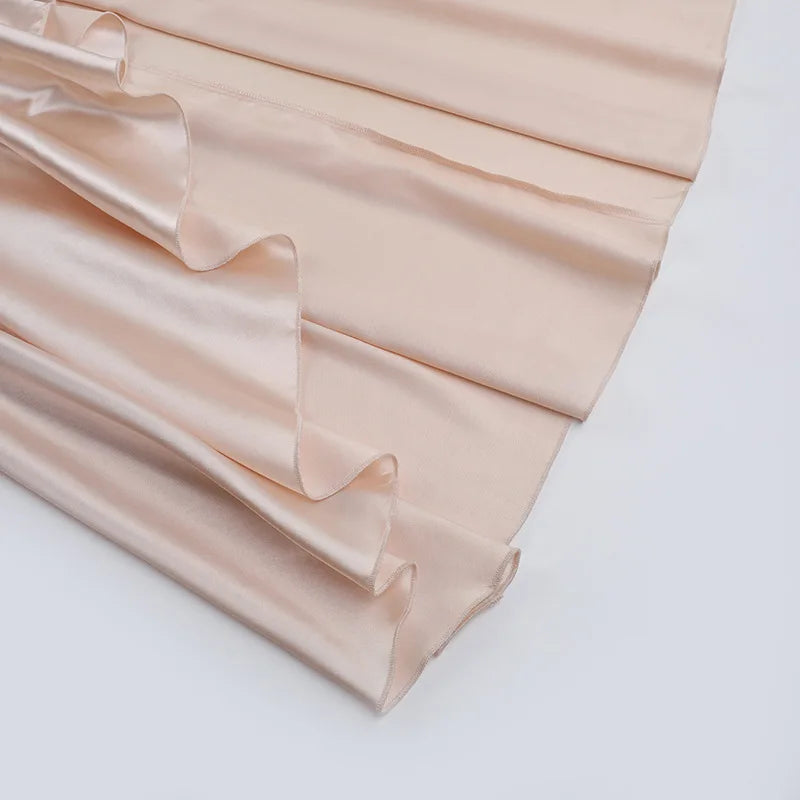 NIDANSSI Satin Ruffle Slim Backless Evening Party Dress Women Robes Bodycon Elegant Sexy Dress Midi Long Summer Dress Vestidos