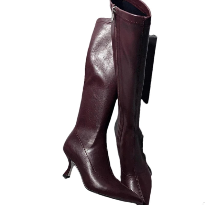 Women's High Boots High Heels Designer Pointed Toe Shoes Winter 2025 Fashion Chelsea Boots New Pumps Elegant Mujer De Zapatos