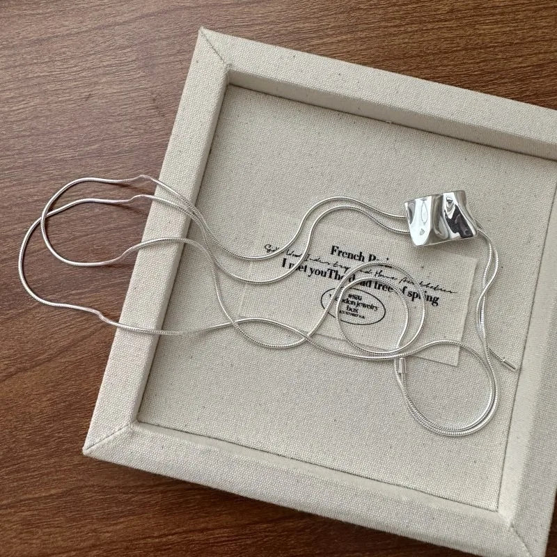 925 Sterling Silver Necklace For Women Adjustable Tassel Adjustable Necklace O-Chain Choker Necklaces Birthday Gift Chocker