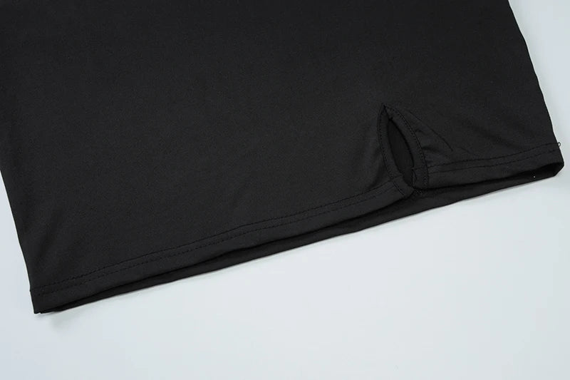 Mozision Off-shoulder Backless Sexy Mini Dress For Women Robe Fashion Patchwork Strapless Sleeveless Split Club Party Dress