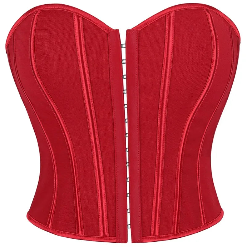 Blue Crop Tops Overbust Corset Ladies Summer Sexy Fashion Strapless Push Up Tank Top Slim Bustier Lingerie Camisole