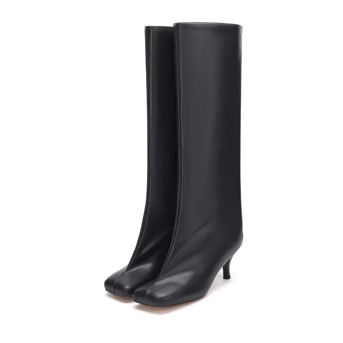 2024 European and American Fashion Stiletto Heels Wide Leg Knee Sleeve Boots Women's Square Head Suede Warm Boots