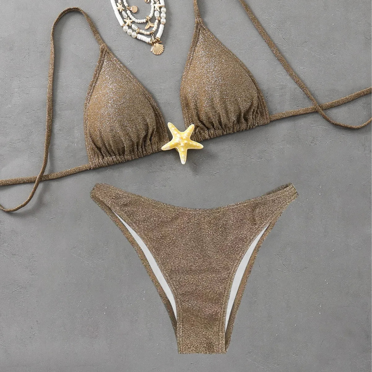 Summer New Lace-up Starfish Accessories Bikini Sexy Beach Split Swimsuit Wofashion.xyz