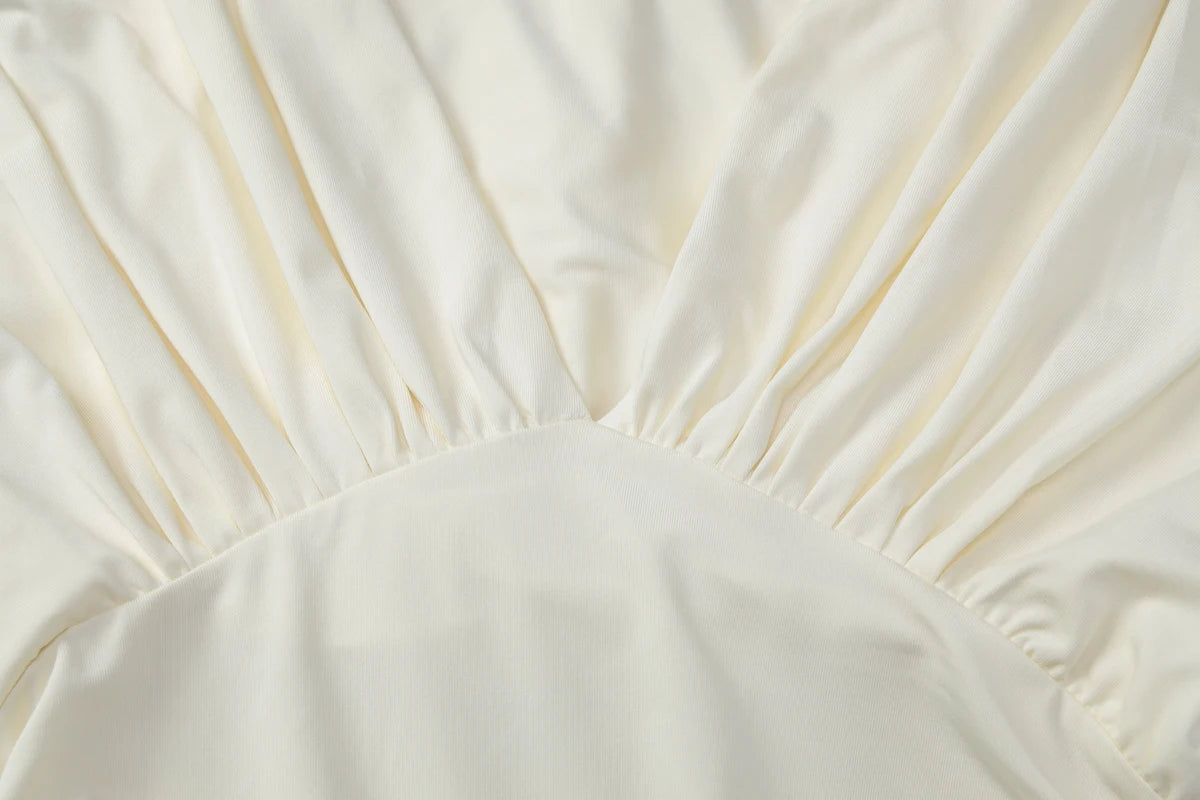 Dulzura 2025 Autumn Latest Fashion Sexy V-Neck Long Sleeve Ruched Slim Long Dress Women Casual Elegant Party Club Office Clothes