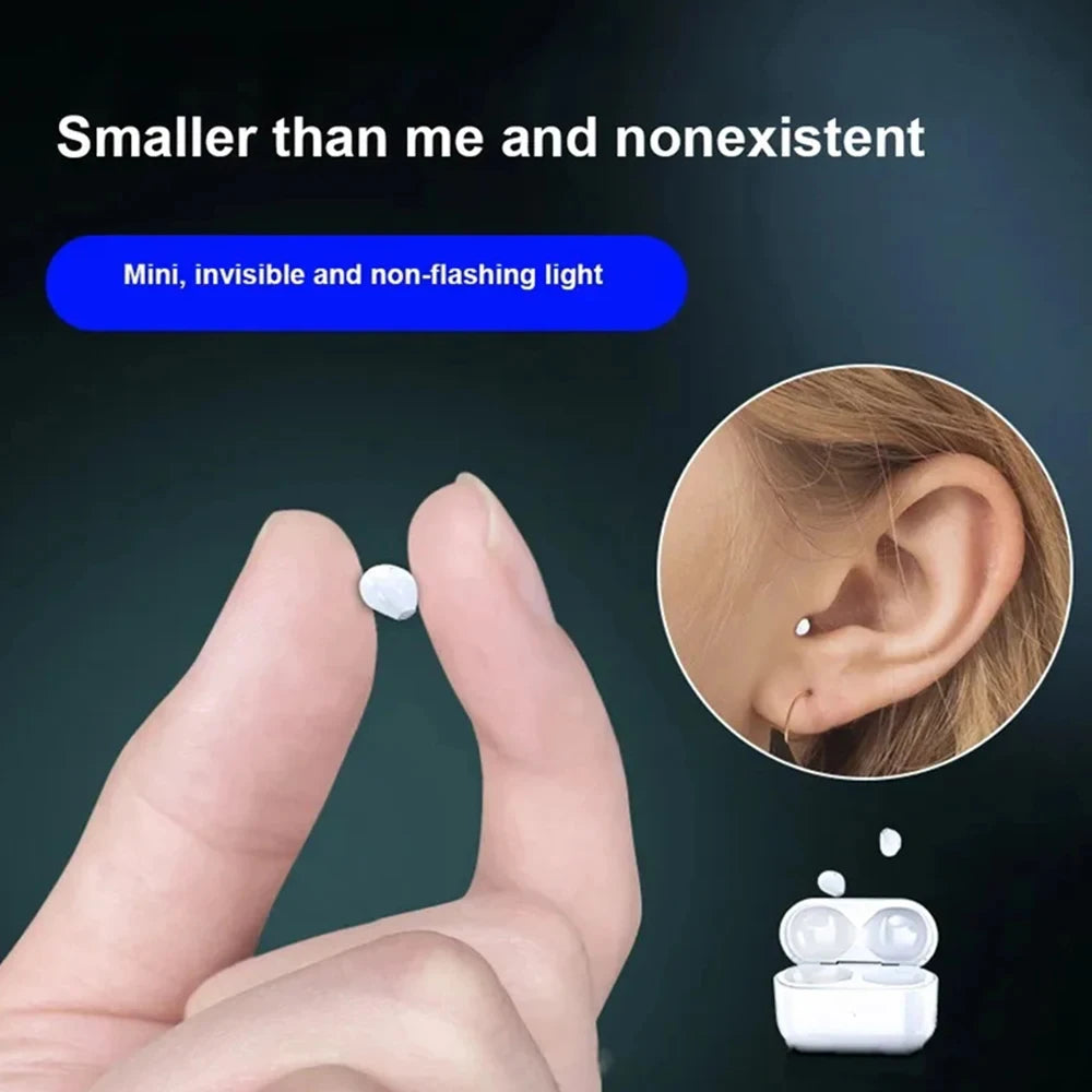 Invisible Earphones Mini Headphones Bluetooth TWS Wireless Sleepwith Microphone HD Call Semi-In-Ear Earbuds Noise Reduction Wofashion.xyz