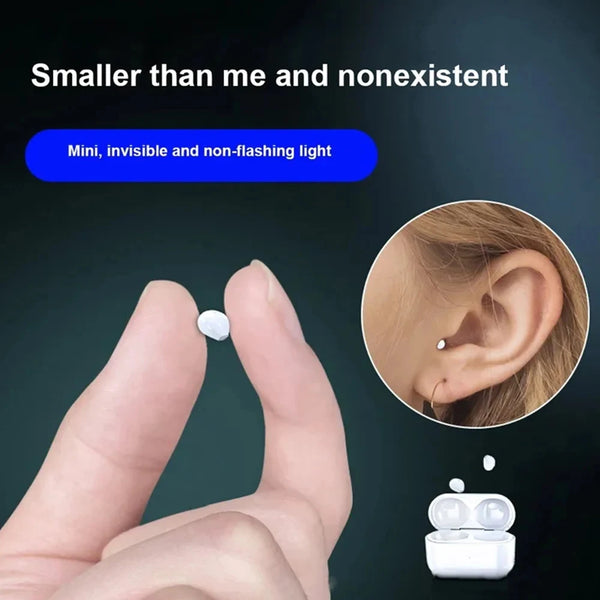 Invisible Earphones Mini Headphones Bluetooth TWS Wireless Sleepwith Microphone HD Call Semi-In-Ear Earbuds Noise Reduction Wofashion.xyz